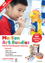 Load image into Gallery viewer, Unleash Your Creative Roar this National Day with the 'Lion's Pride - Paint Your Own Merlion' art workshops.